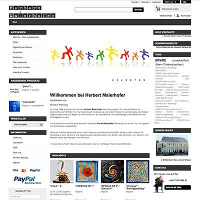 Screenshot Webseite - Shop (Kontaktformular)